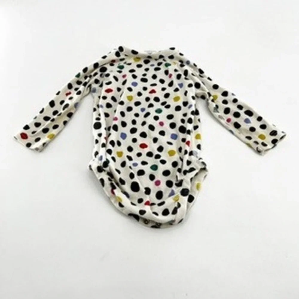 Hanna‎ Andersson Baby Multi Color Polka Dot Organic Cotton Wrap Bodysuit 12-18M